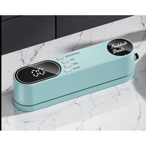 Handheld Vacuum Sealer Machine Portable Food Heat Sealer Mint Green Digital LED